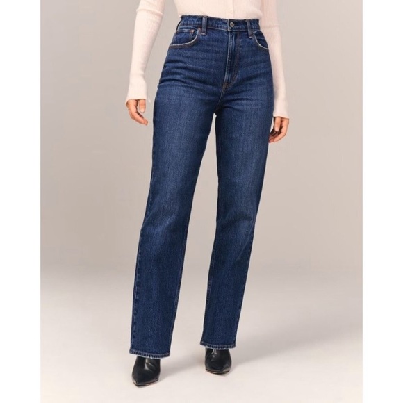 NWOT A&F Curve Love The '90s Straight Jeans Ultra High Rise 30 | 10 - Picture 3 of 14
